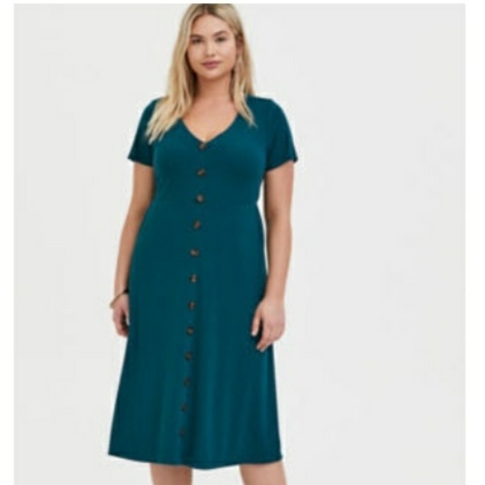 Teal Ribbed Dress